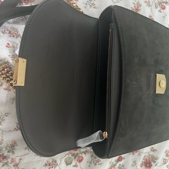 Veronica Beard Double Link Flap Suede Shoulder Bag - Picture 5 of 8